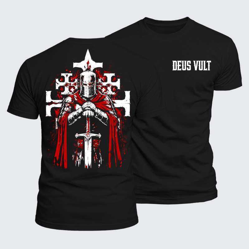 Luxe Mercerized Cotton Tee - Deus Vult: God Wills It