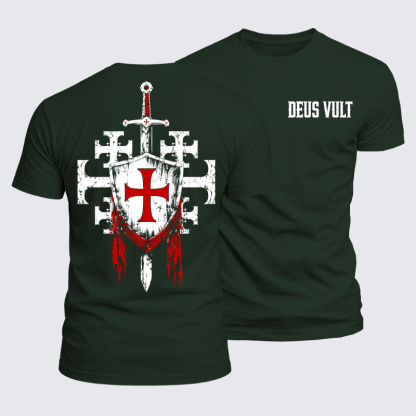 Luxe Mercerized Cotton Tee - Deus Vult: God Wills It