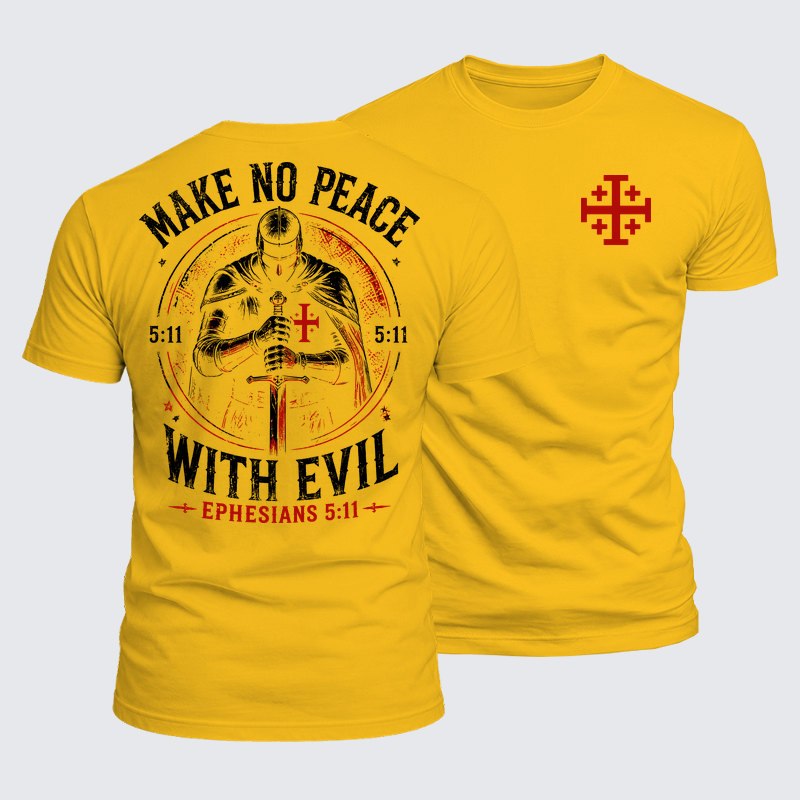 Luxe Mercerized Cotton Tee - Make No Peace with Evil Jerusalem Cross