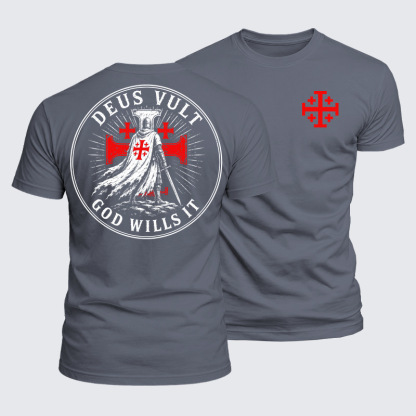 Luxe Mercerized Cotton Tee - Knights Templar Deus Vult