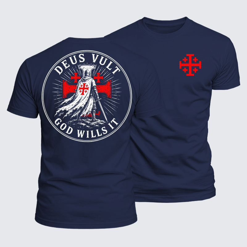 Luxe Mercerized Cotton Tee - Knights Templar Deus Vult