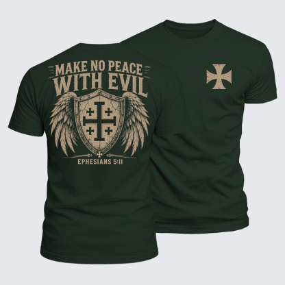 Luxe Mercerized Cotton Tee - Make No Peace with Evil