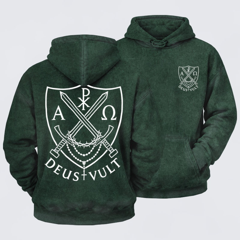 Washed Hoodies-Deus Vult