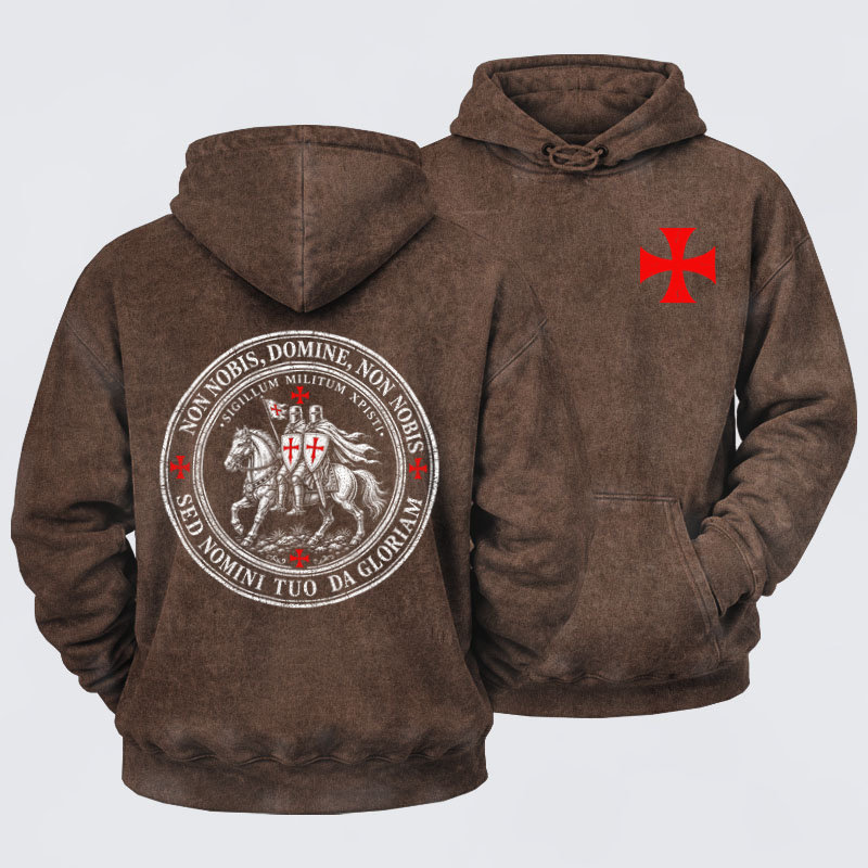 Washed Hoodies- Non Nobis Domine, Non Nobis, Sed Nomini Tuo Da Gloriam