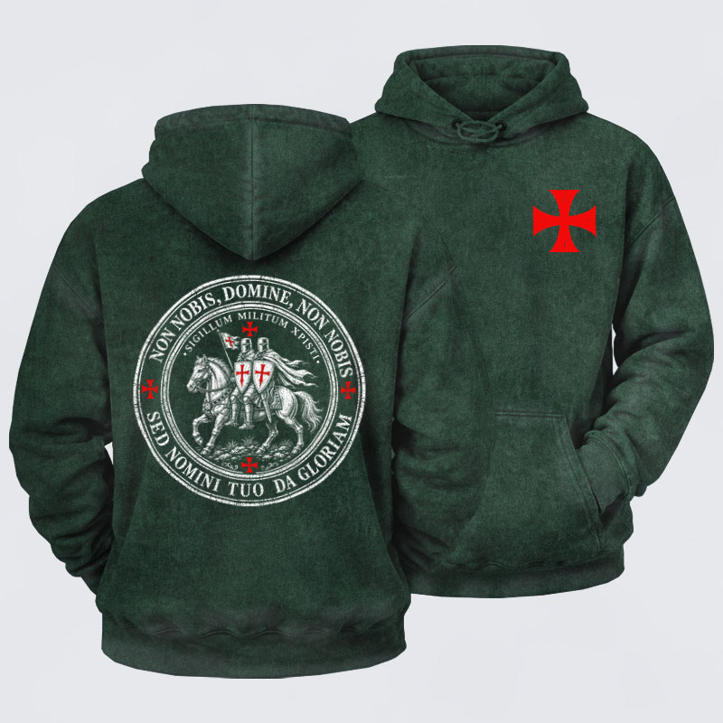 Washed Hoodies- Non Nobis Domine, Non Nobis, Sed Nomini Tuo Da Gloriam