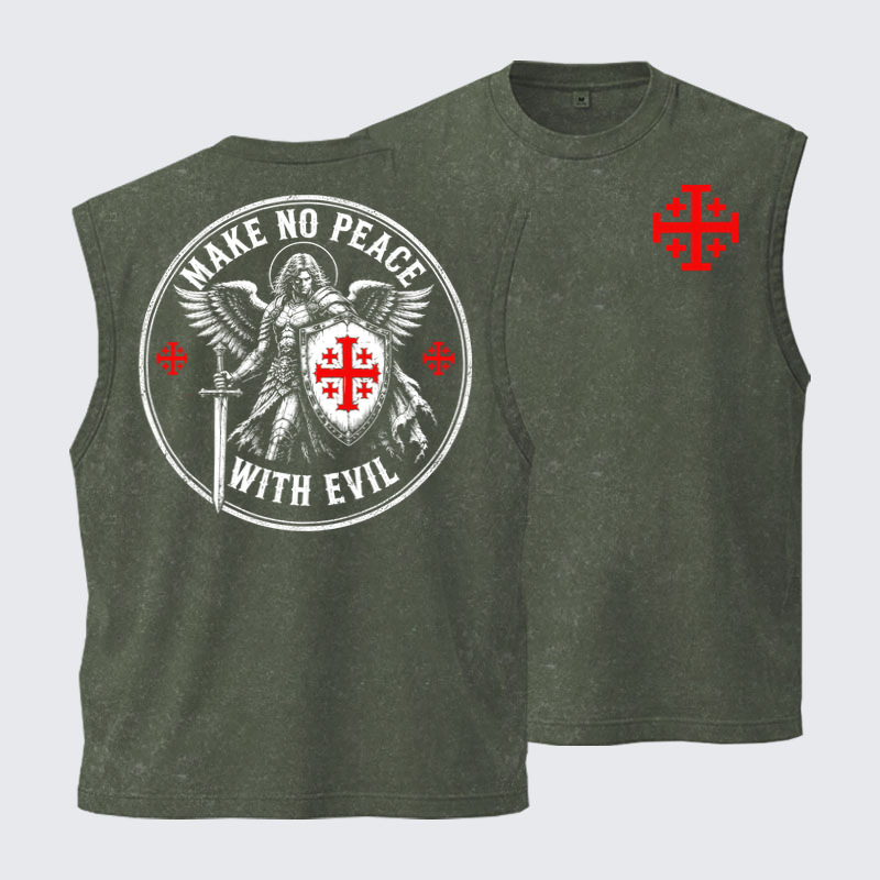 Washed Tanks  - Make No Peace with Evil Knight Templar Jerusalem Cross