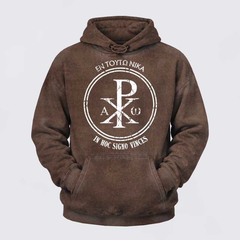 Washed Hoodie- In This Sign Conquer   