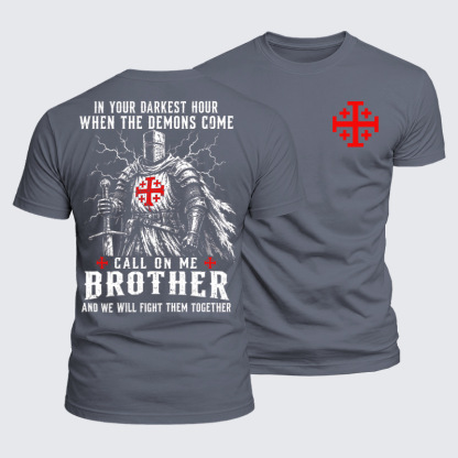 Luxe Mercerized Cotton Tee -Call On Me Brother – Knights of Faith