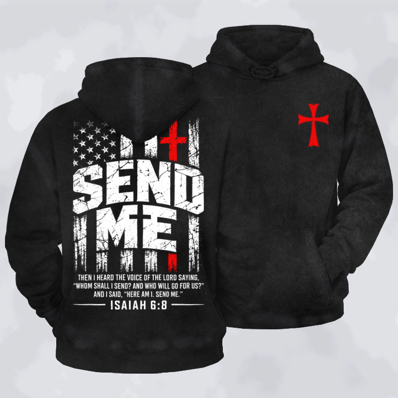 Washed Hoodies-Send Me Isaiah 6:8