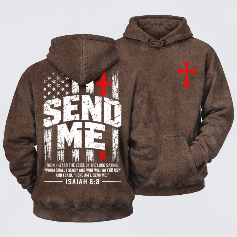 Washed Hoodies-Send Me Isaiah 6:8
