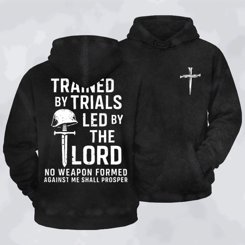 Deus VultWashed Hoodie-Trained By Trials Led By The Lord   