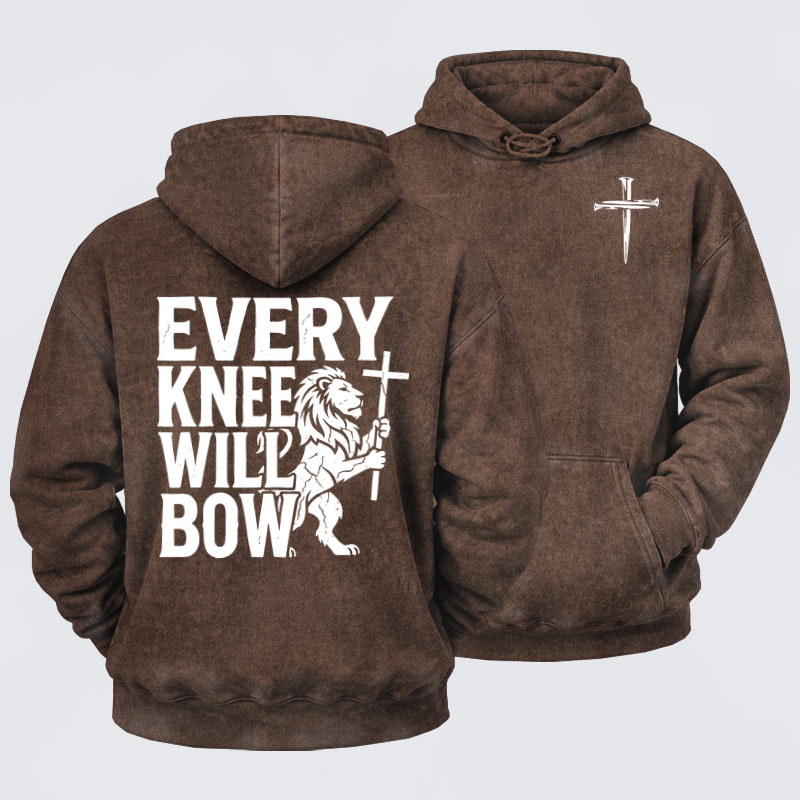 Washed Hoodie-Every Knee Will Bow 