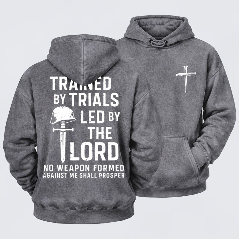 Deus VultWashed Hoodie-Trained By Trials Led By The Lord   
