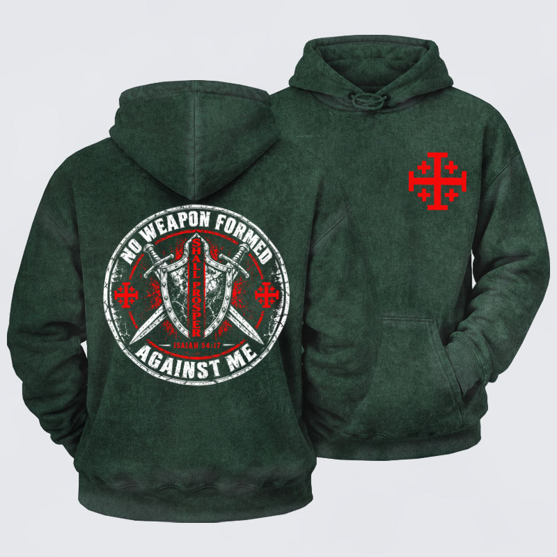 Washed Hoodies-No Weapon Formed Against Me Shall Prosper – Isaiah 54:17