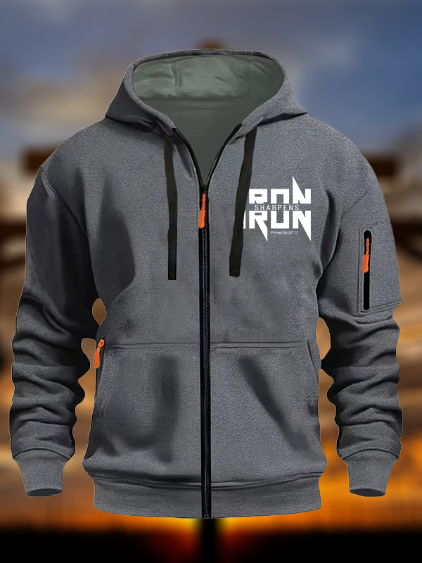 IRON SHARPENS IRON Proverbs 27:17 Christian Zipper Hoodies
