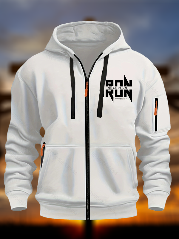 IRON SHARPENS IRON Proverbs 27:17 Christian Zipper Hoodies