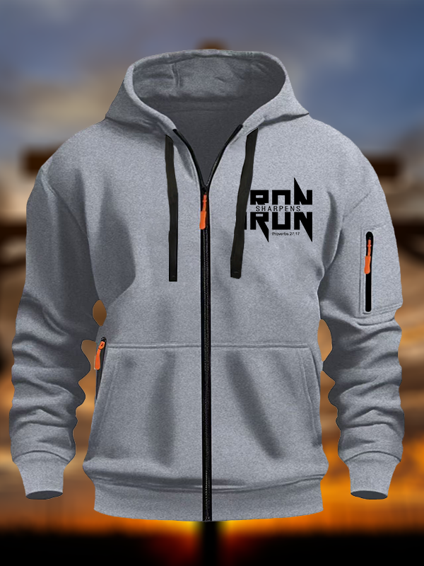 IRON SHARPENS IRON Proverbs 27:17 Christian Zipper Hoodies