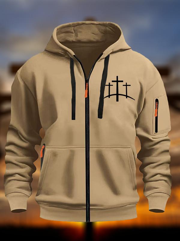 [Copy]Cross Nails Redeemed Zipper Hoodies