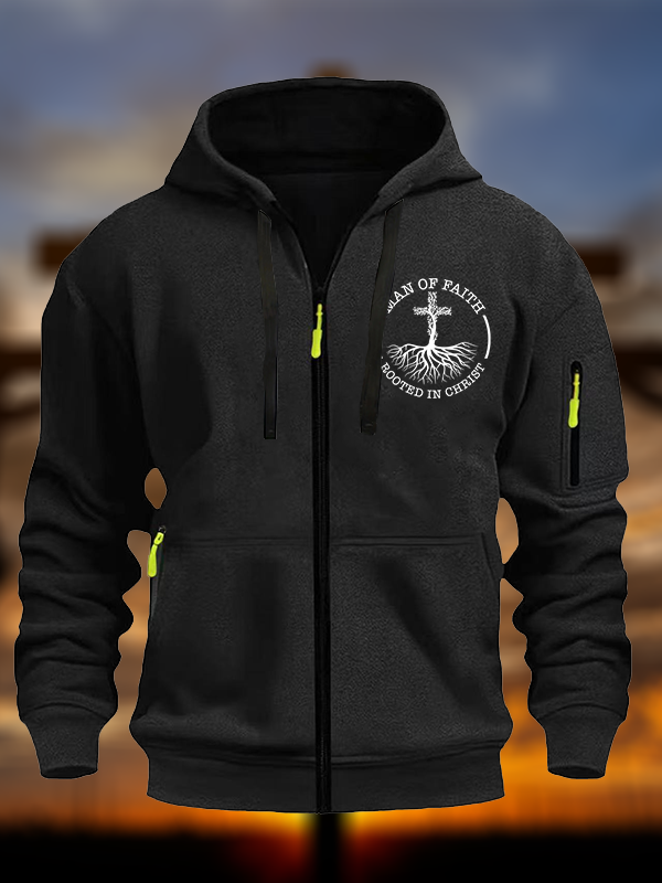Man of Faith Rooted in Christ Christian Zipper Hoodies
