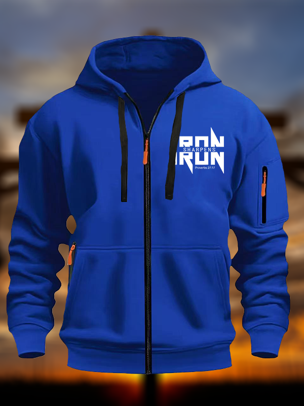 IRON SHARPENS IRON Proverbs 27:17 Christian Zipper Hoodies