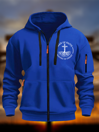 Man of Faith Rooted in Christ Christian Zipper Hoodies