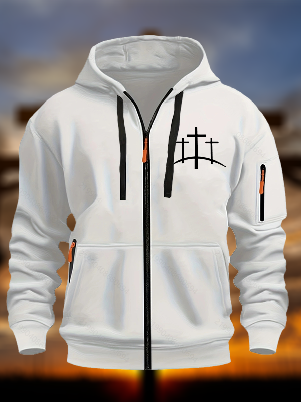 [Copy]Cross Nails Redeemed Zipper Hoodies
