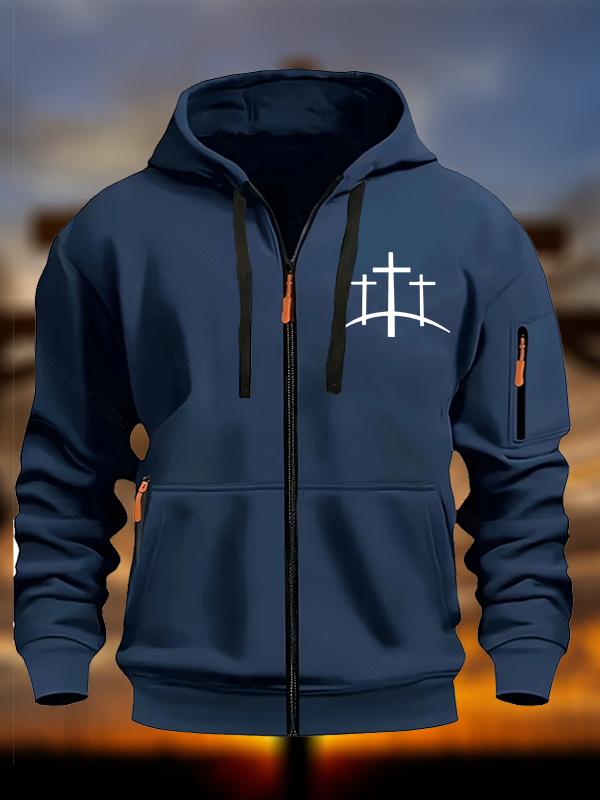 [Copy]Cross Nails Redeemed Zipper Hoodies