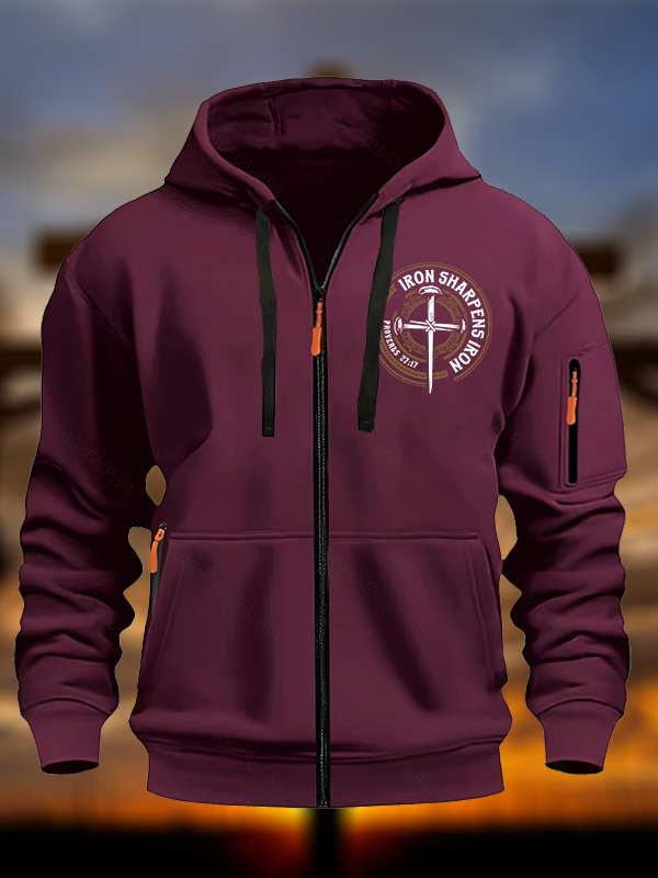 Iron Sharpens Iron - Proverbs 27:17 Christian Zipper Hoodies
