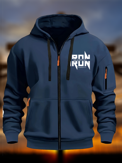 IRON SHARPENS IRON Proverbs 27:17 Christian Zipper Hoodies