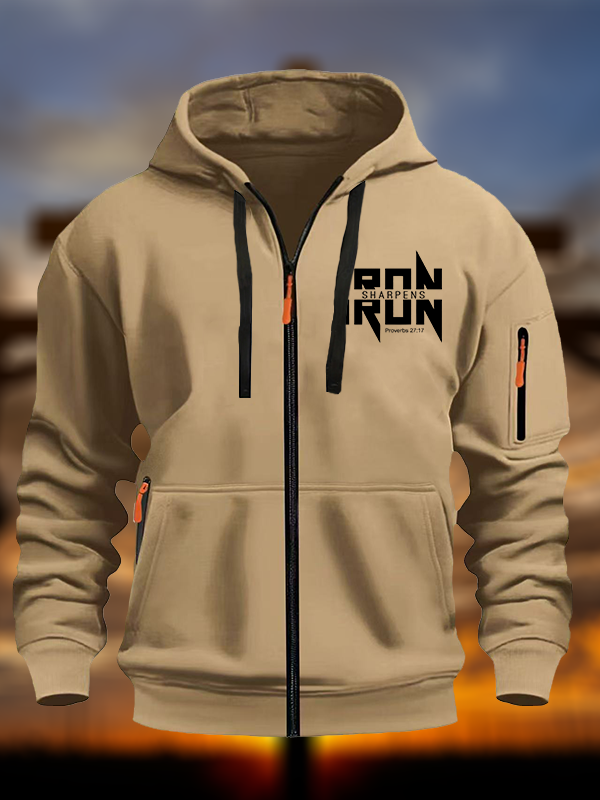 IRON SHARPENS IRON Proverbs 27:17 Christian Zipper Hoodies