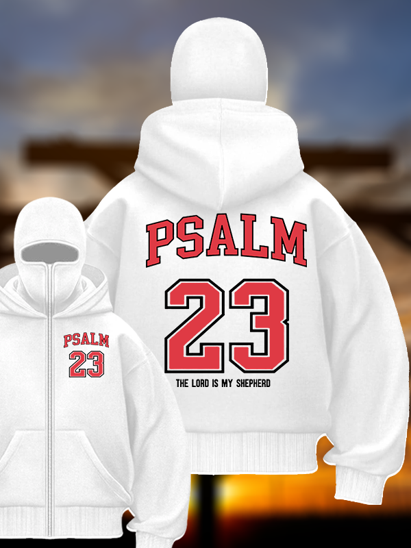 Psalm 23 Jesus God Christian Double Hooded Balaclava Hoodie