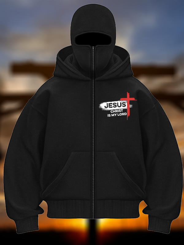 Jesus Christ Is My Lord Jesus God Christian Double Hooded Balaclava Hoodie