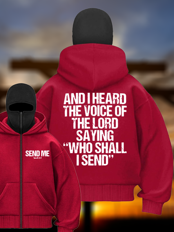 Send Me Isaiah 6:8 Jesus God Christian Double Hooded Balaclava Hoodie