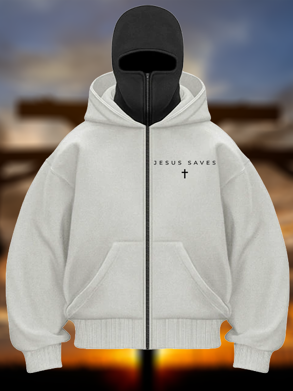 [Copy]Man of Faith  Jesus God Christian Double Hooded Balaclava Hoodie