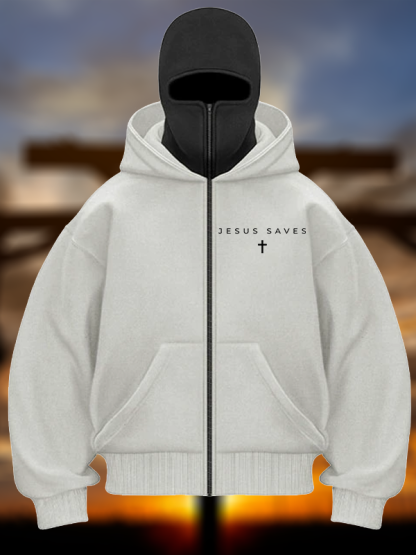 [Copy]Man of Faith  Jesus God Christian Double Hooded Balaclava Hoodie