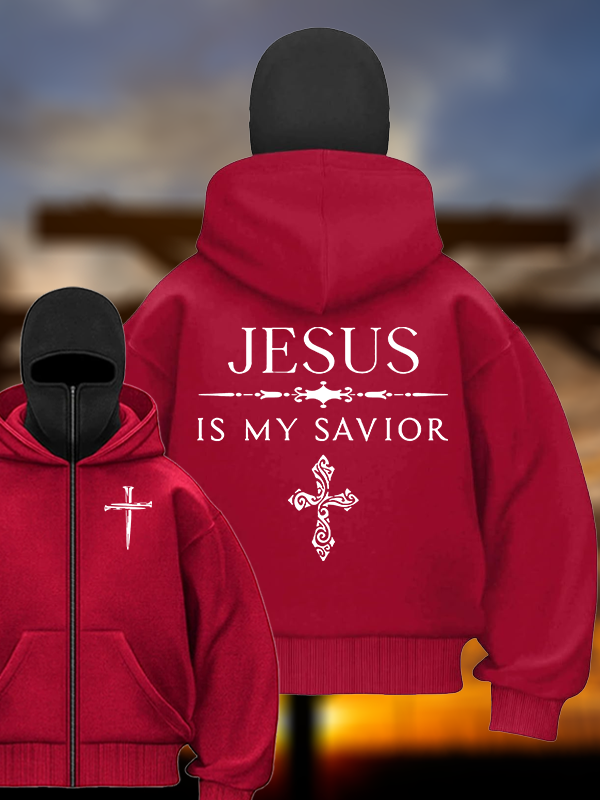 Jesus Is My Savior Jesus God Christian Double Hooded Balaclava Hoodie
