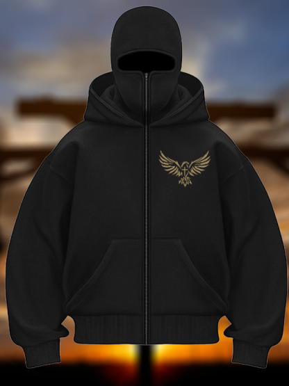 Wings Like Eagles Jesus God Christian Double Hooded Balaclava Hoodie
