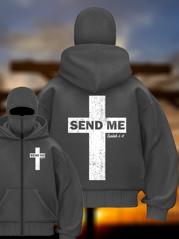 Send Me Isaiah 6:8 Jesus God Christian Double Hooded Balaclava Hoodie