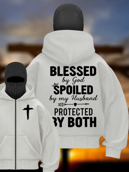 God Bless Jesus God Christian Double Hooded Balaclava Hoodie