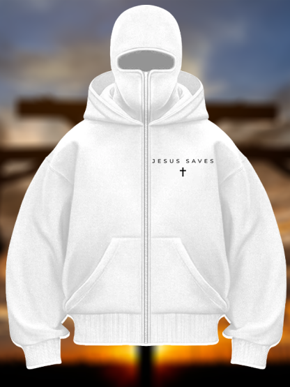 [Copy]Man of Faith  Jesus God Christian Double Hooded Balaclava Hoodie