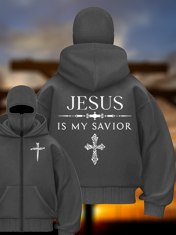 Jesus Is My Savior Jesus God Christian Double Hooded Balaclava Hoodie