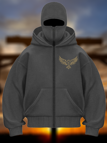 Wings Like Eagles Jesus God Christian Double Hooded Balaclava Hoodie