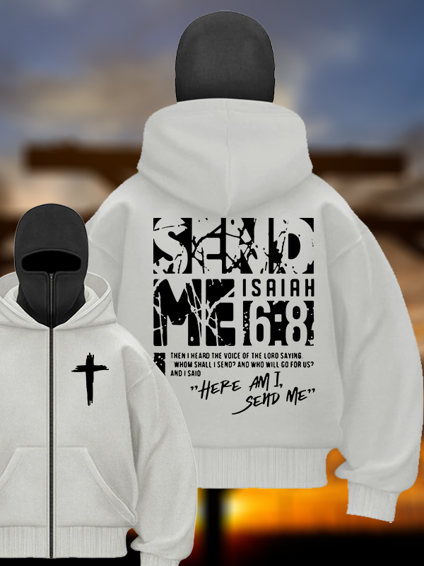 Send Me Isaiah 6:8 Jesus God Christian Double Hooded Balaclava Hoodie