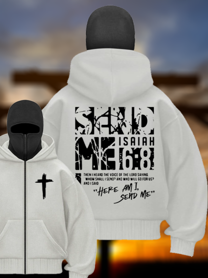 Send Me Isaiah 6:8 Jesus God Christian Double Hooded Balaclava Hoodie