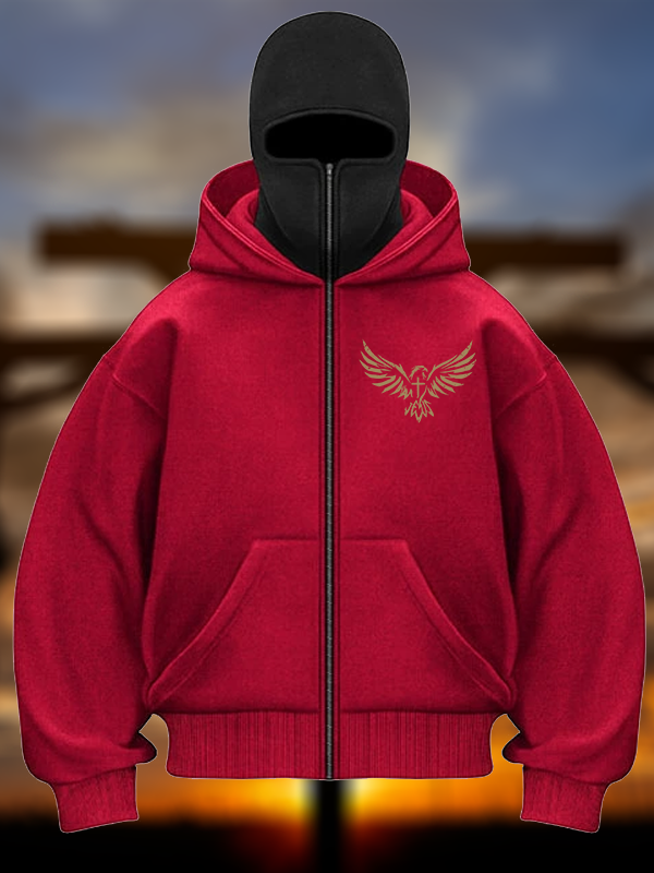 Wings Like Eagles Jesus God Christian Double Hooded Balaclava Hoodie
