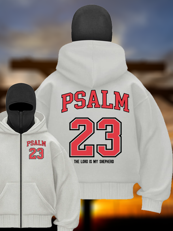Psalm 23 Jesus God Christian Double Hooded Balaclava Hoodie