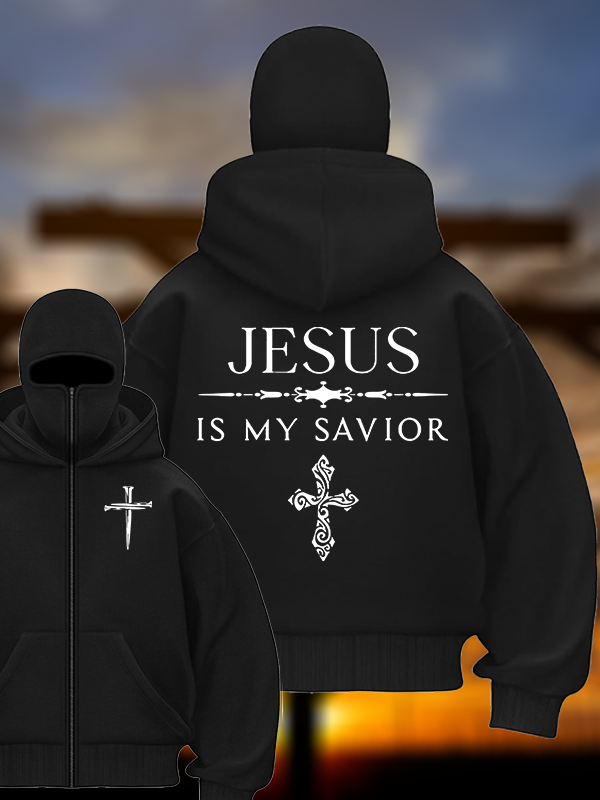 Jesus Is My Savior Jesus God Christian Double Hooded Balaclava Hoodie
