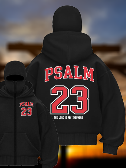 Psalm 23 Jesus God Christian Double Hooded Balaclava Hoodie