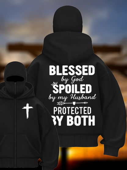 God Bless Jesus God Christian Double Hooded Balaclava Hoodie