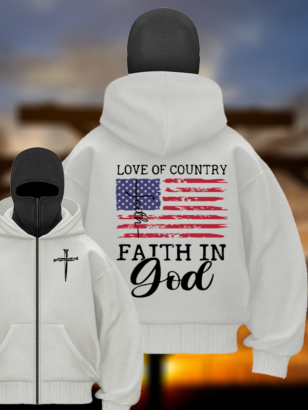 Faith In God Jesus God Christian Double Hooded Balaclava Hoodie